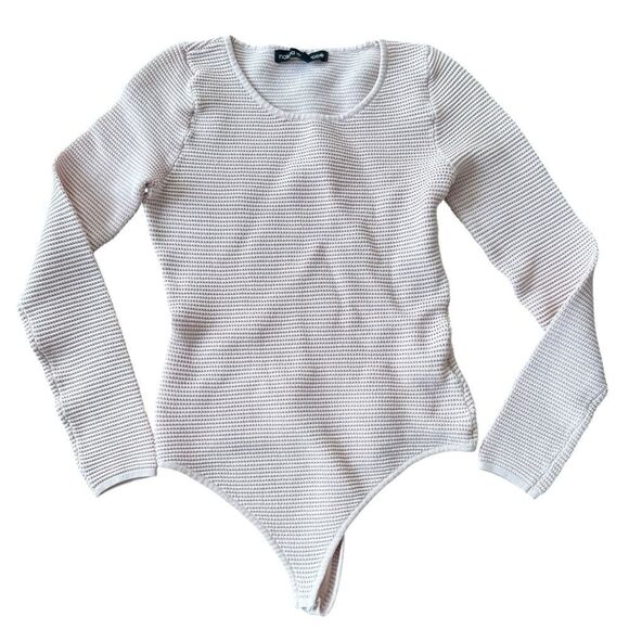 Naked Wardrobe Bodysuit Thong Perforated Pale Pink Medium - Picture 1 of 5